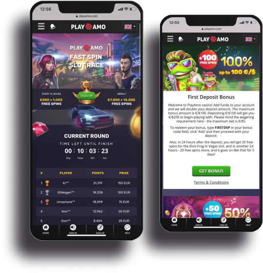 PlayAmo CASINO Mobile version